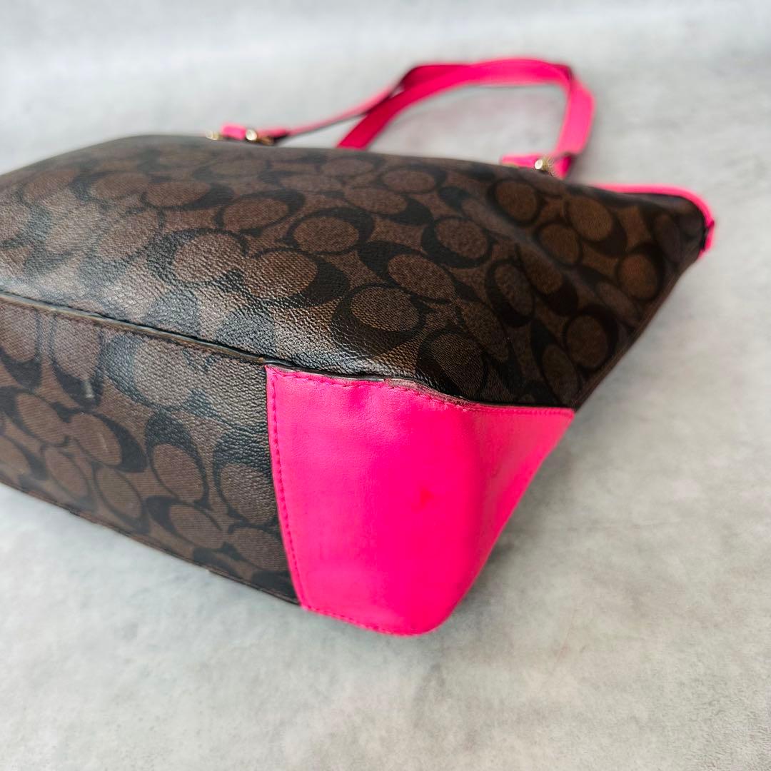 Y2K COACH PINK Signature PVC Tote Bag 9