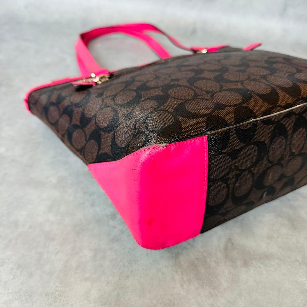 Y2K COACH PINK Signature PVC Tote Bag 10