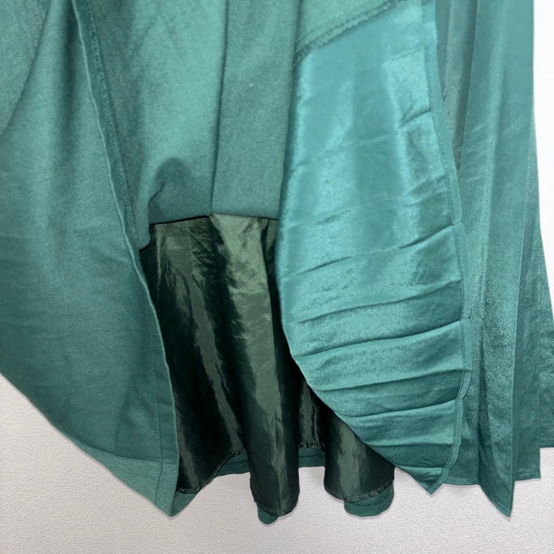 INGNI インググリーン プリーツシフォンフレアスカート M膝丈d736 11