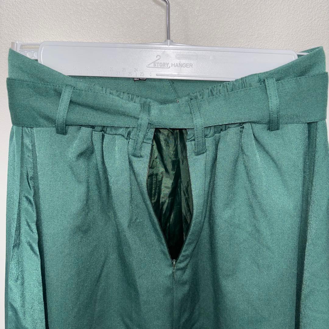 INGNI インググリーン プリーツシフォンフレアスカート M膝丈d736 13