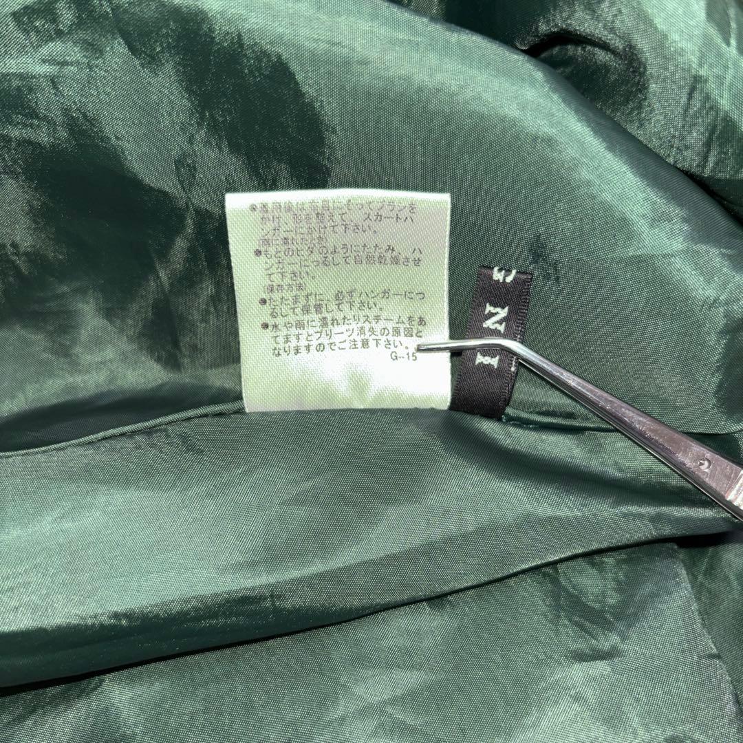 INGNI インググリーン プリーツシフォンフレアスカート M膝丈d736 16