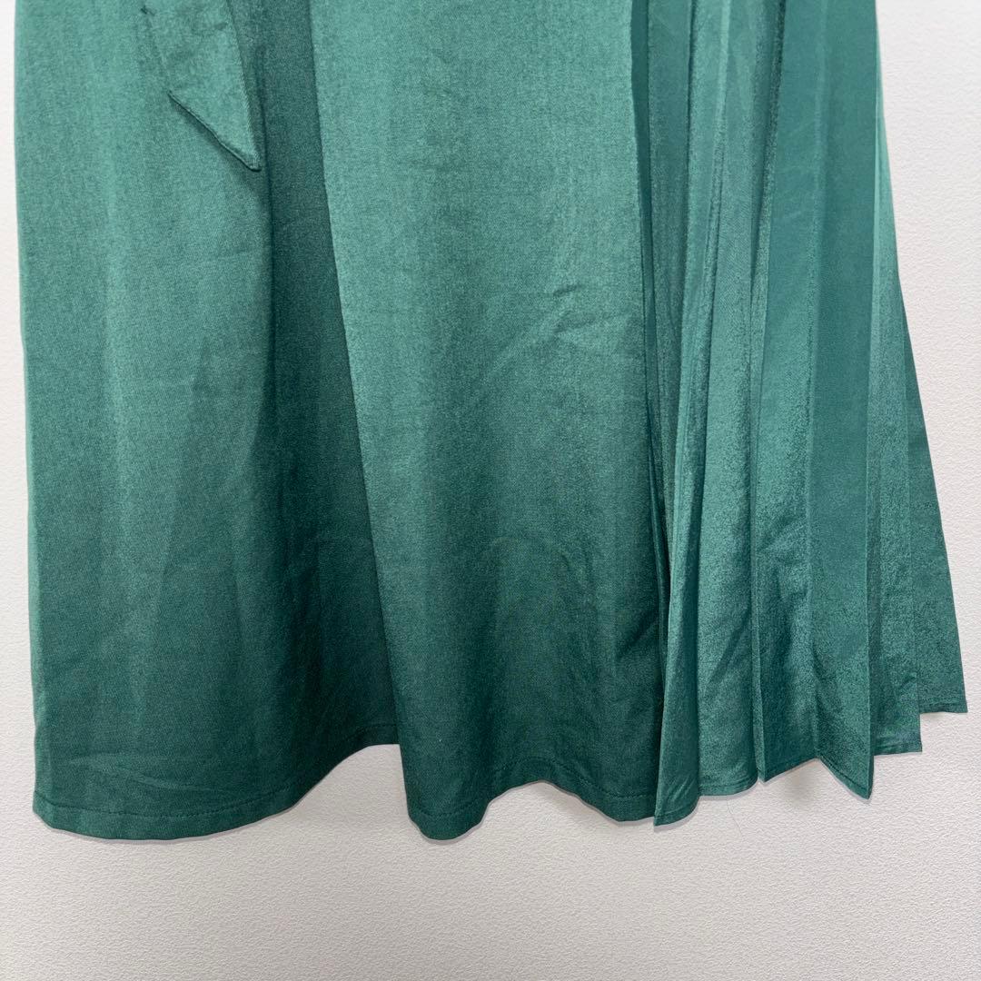 INGNI インググリーン プリーツシフォンフレアスカート M膝丈d736 10