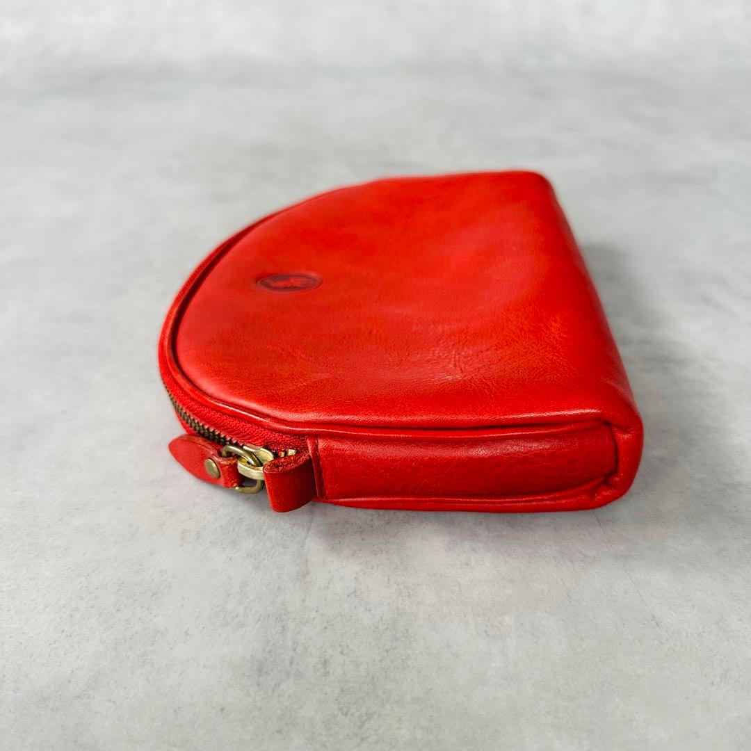 希少✨Ralph Lauren ヴィンテージ ハーフムーン レザーポーチ　赤 7