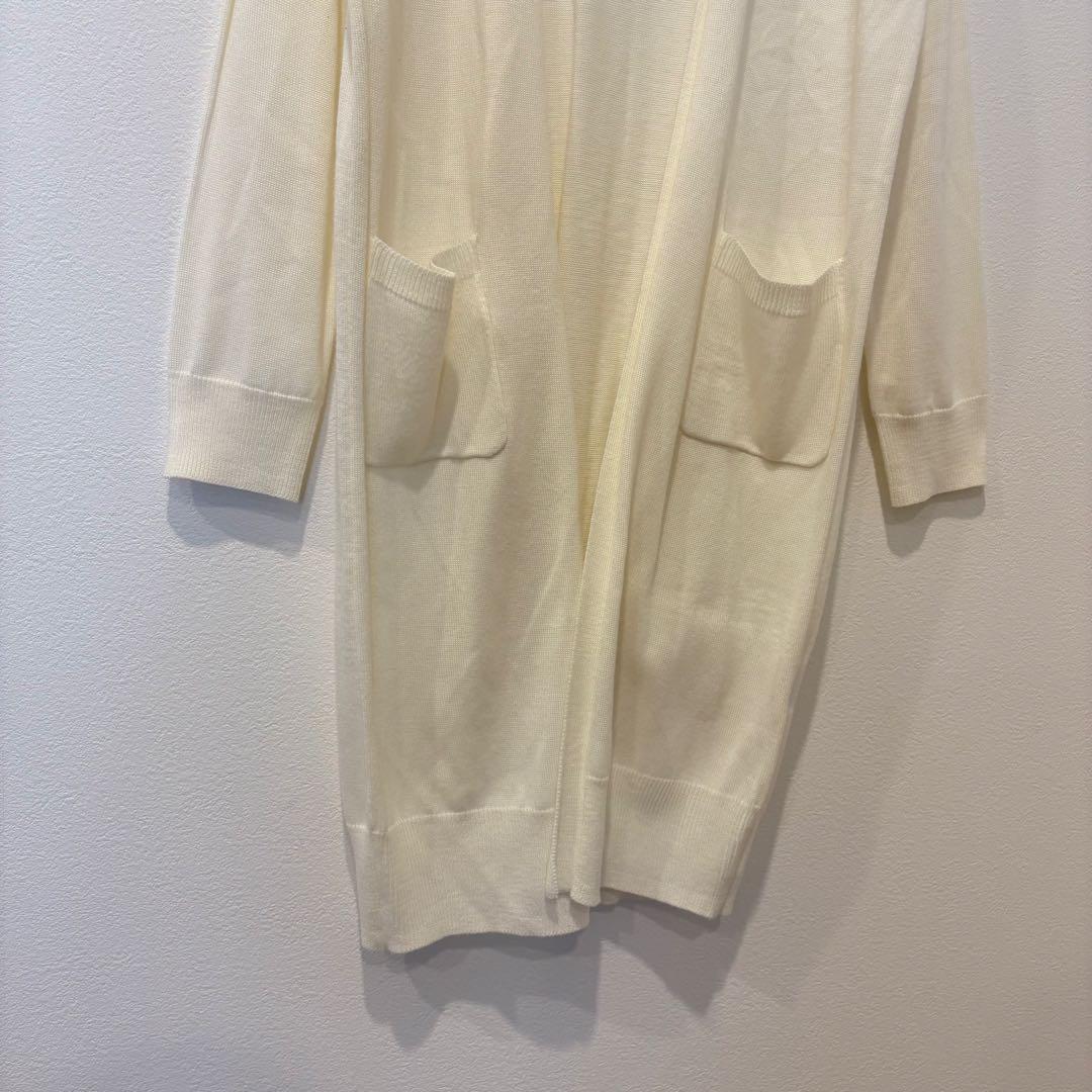 RAYCASSIN FAVORI ロングカーディガン 無地 白　アイボリー 3