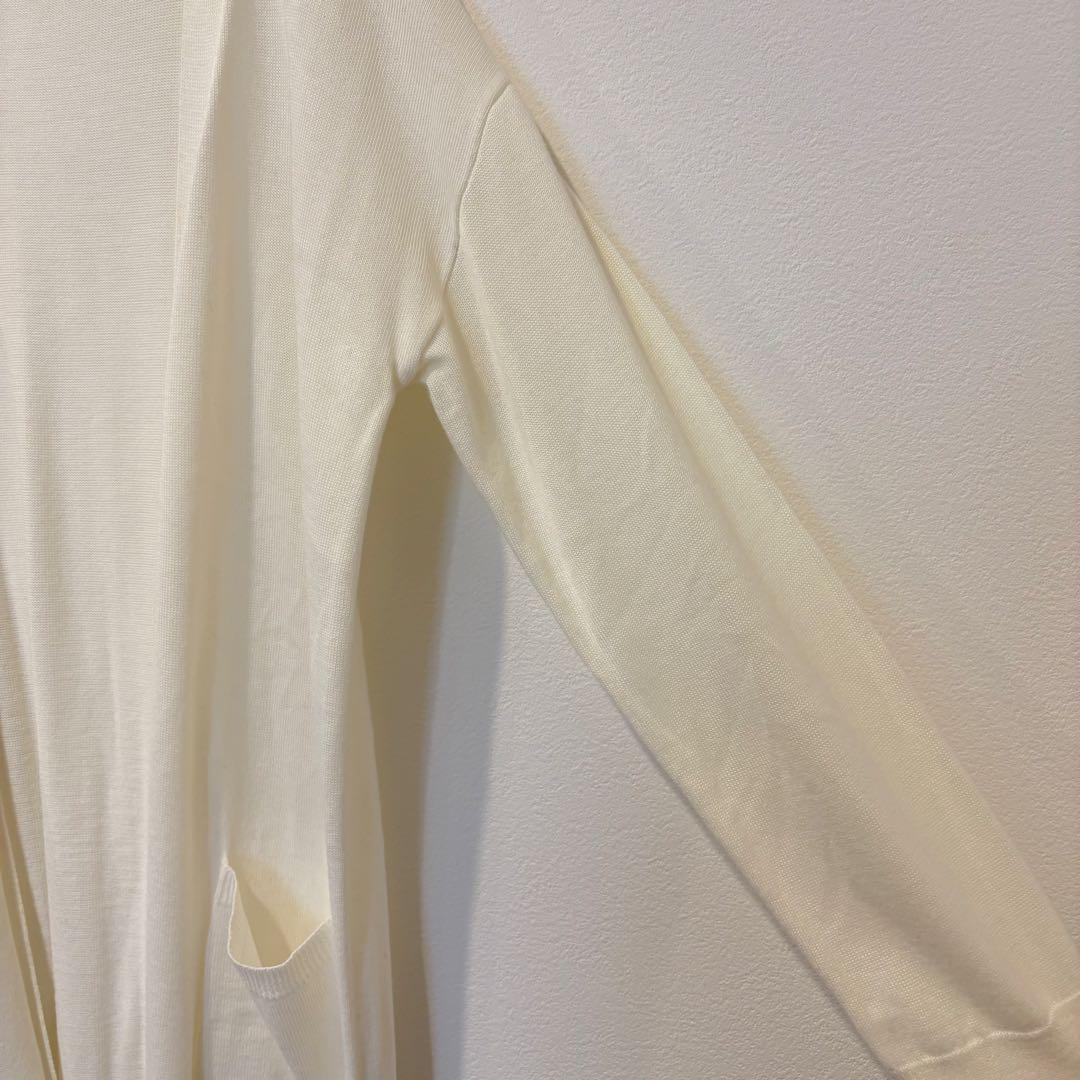 RAYCASSIN FAVORI ロングカーディガン 無地 白　アイボリー 4