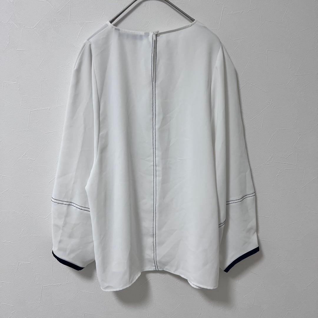 ZARA BASIC 長袖ブラウス シンプル 白 ホワイト　M 上品　トップス 4