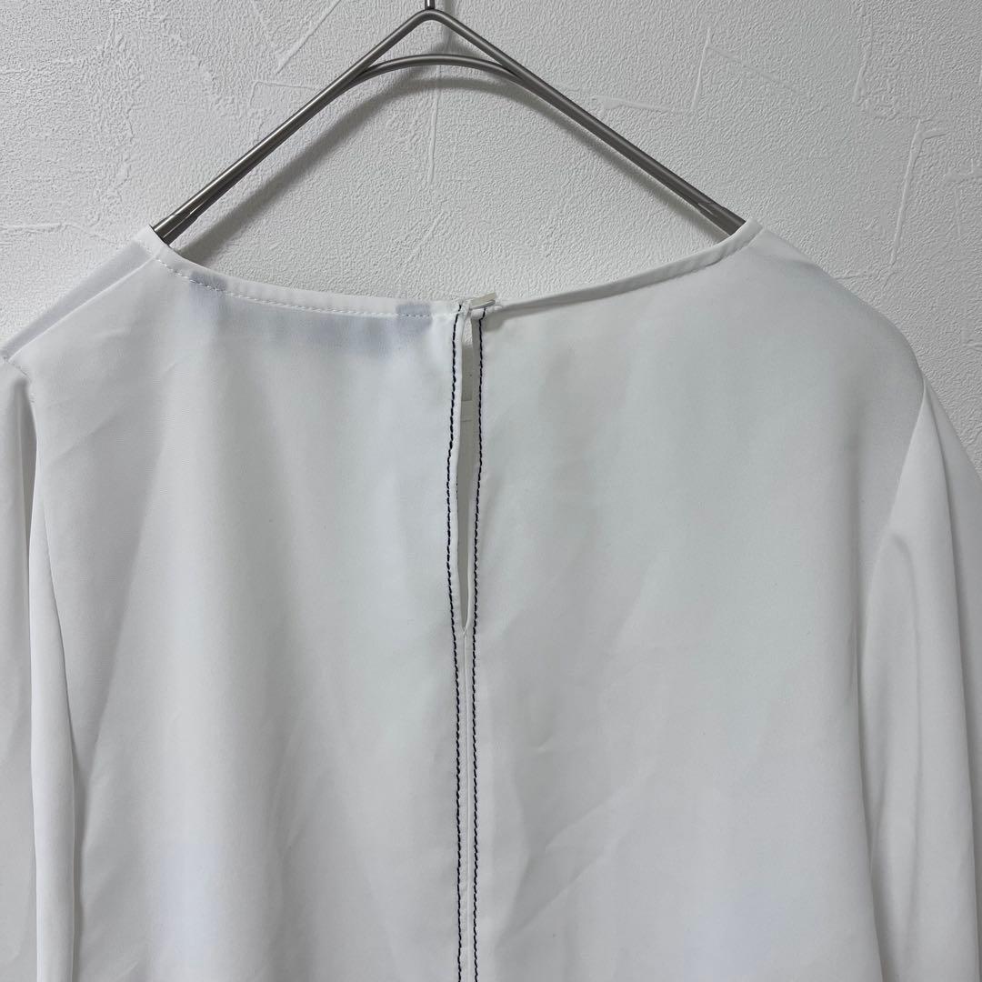 ZARA BASIC 長袖ブラウス シンプル 白 ホワイト　M 上品　トップス 5