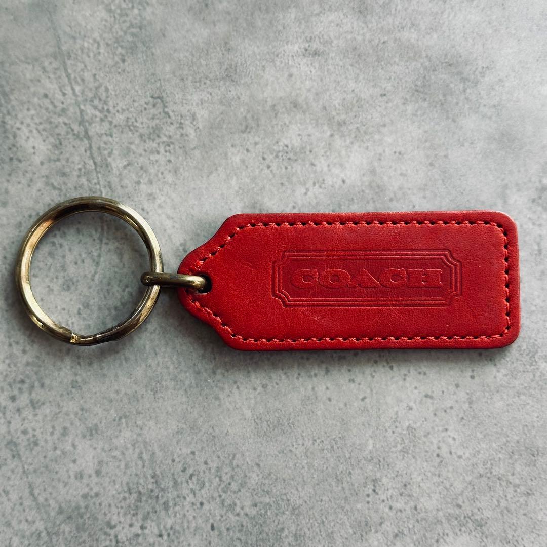 OLD COACH leather Key ring hangtag charm 2