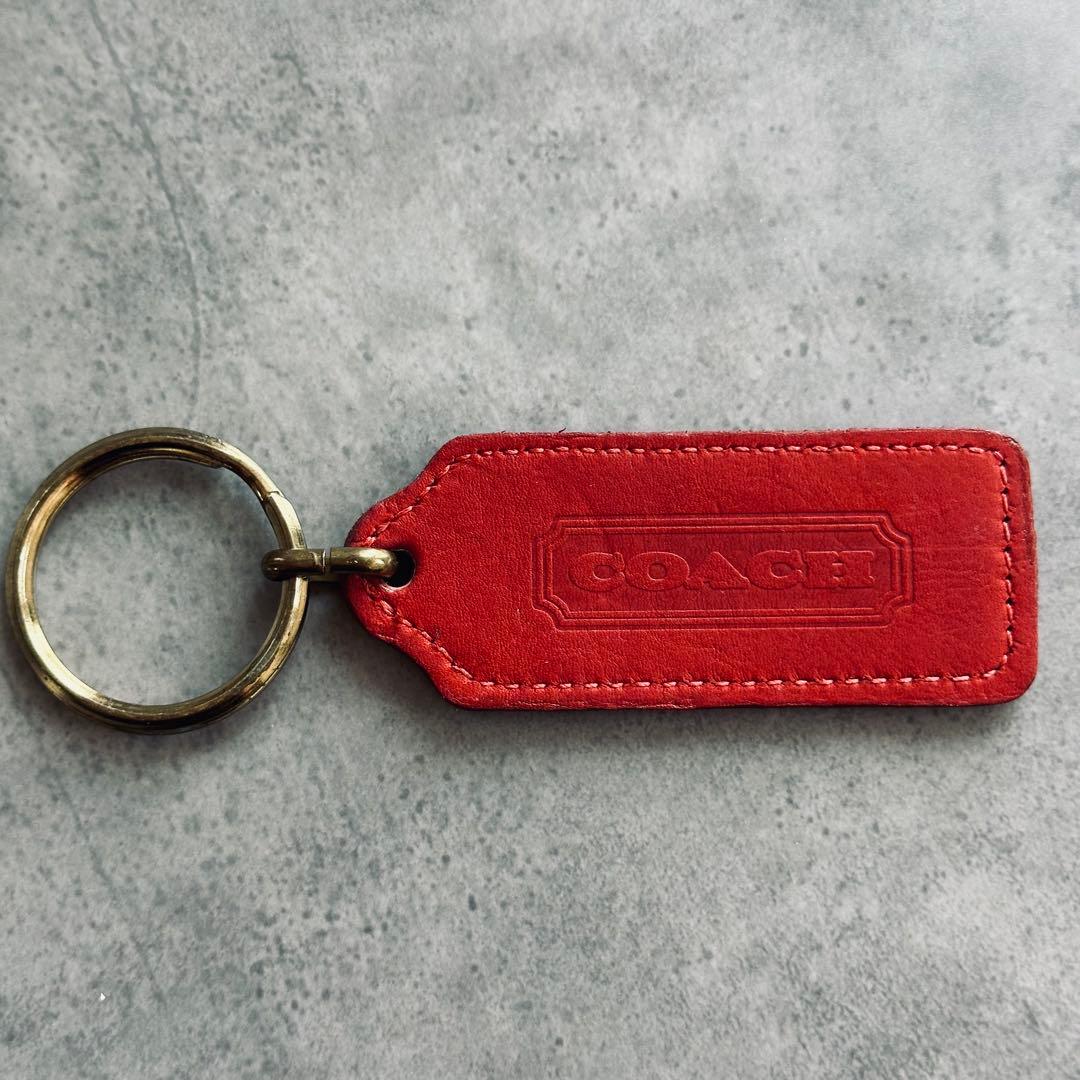 OLD COACH leather Key ring hangtag charm 3