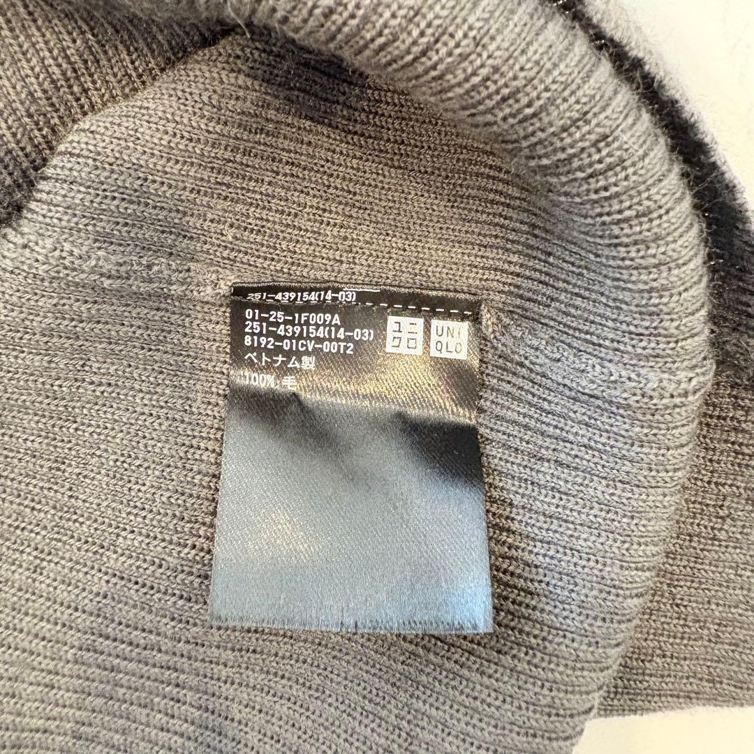.ユニクロ タートルネック 長袖ニット グレー Lサイズ　無地　レディース 5