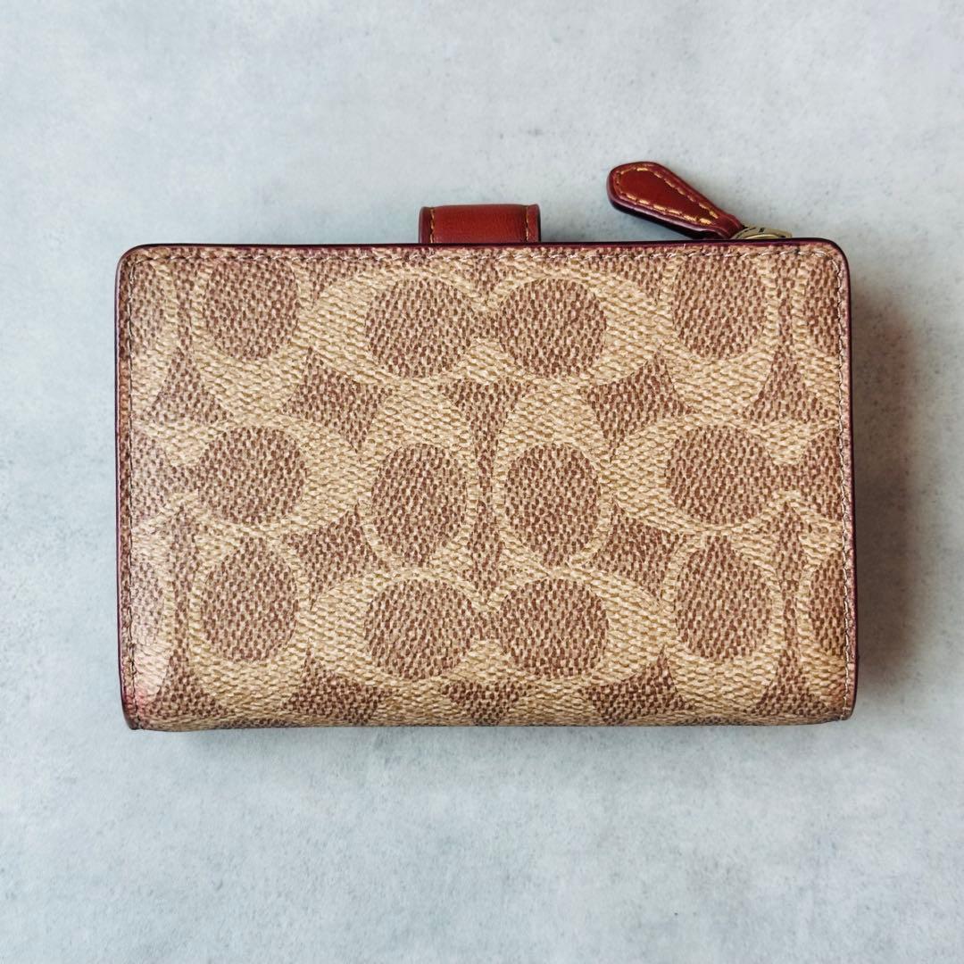 COACH ミディアム コーナー ジップ ウォレット・シグネチャー キャンバス 2