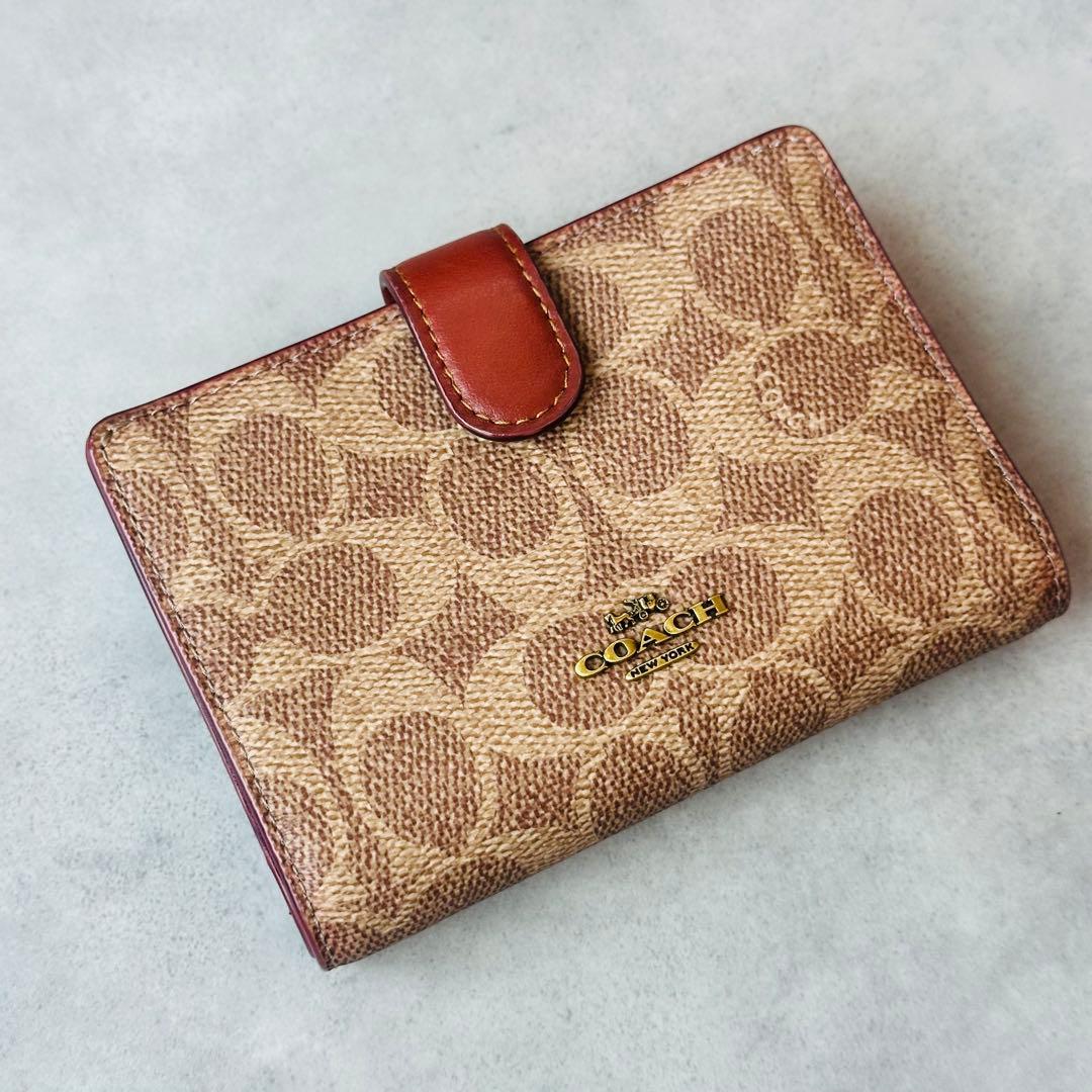 COACH ミディアム コーナー ジップ ウォレット・シグネチャー キャンバス 3