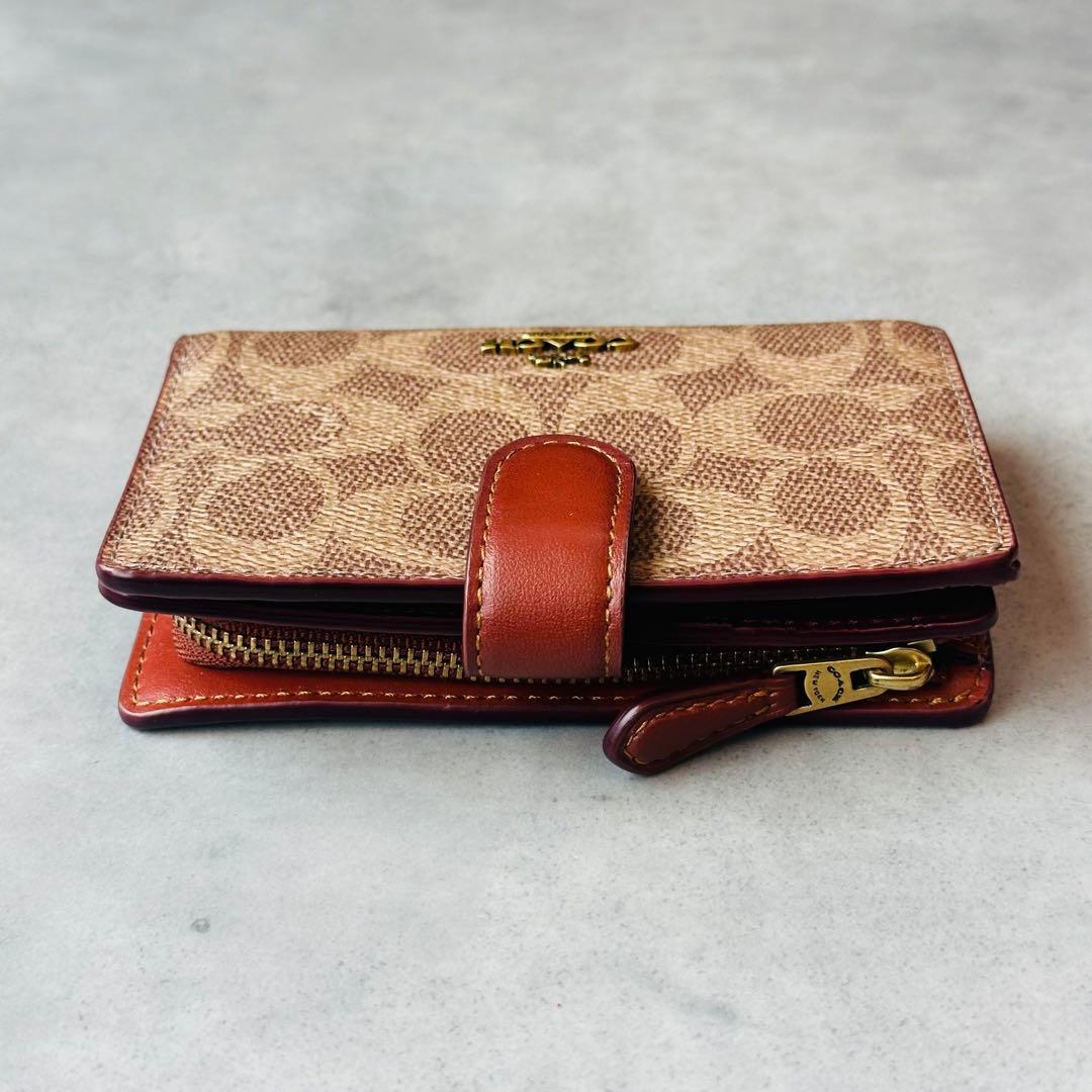 COACH ミディアム コーナー ジップ ウォレット・シグネチャー キャンバス 4