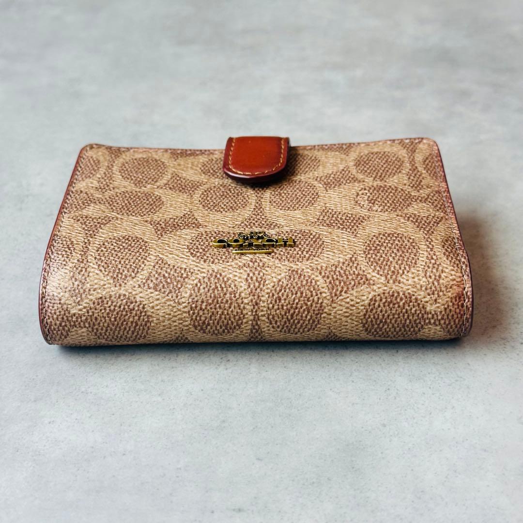 COACH ミディアム コーナー ジップ ウォレット・シグネチャー キャンバス 5