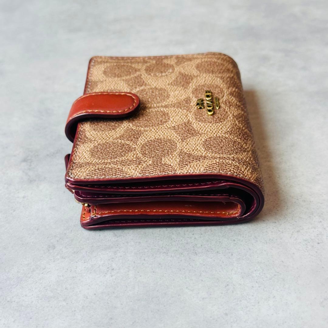 COACH ミディアム コーナー ジップ ウォレット・シグネチャー キャンバス 6