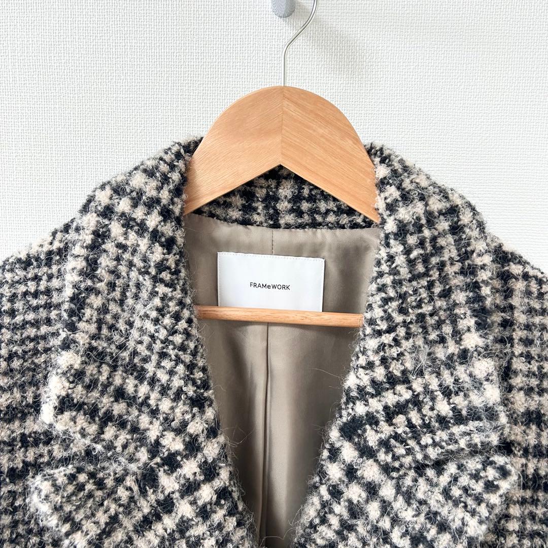 FRAMeWORK フレームワーク　ループツィードチェックコート　38 3