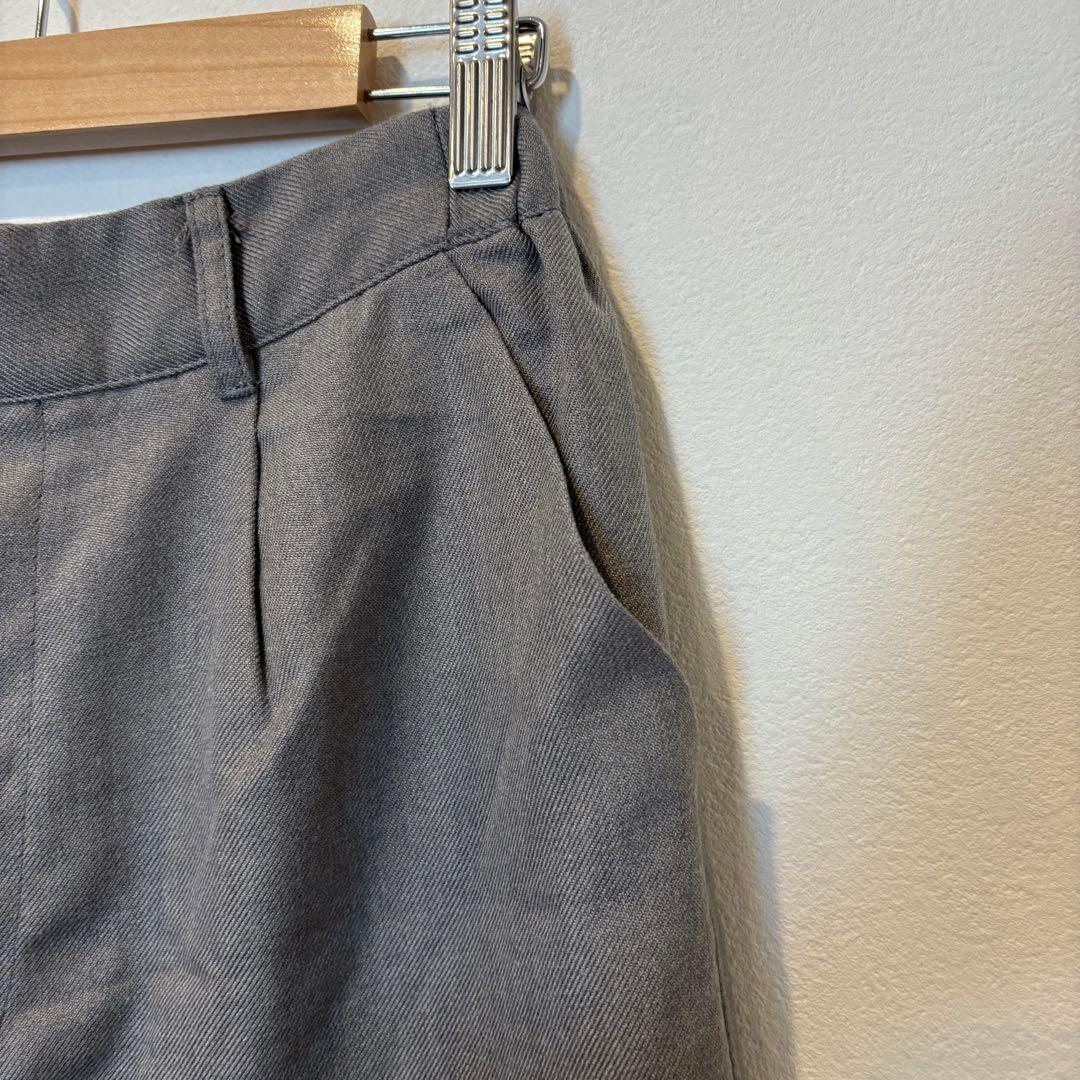 コルザ ワイドパンツ タック　グレー 灰色　Mサイズ　ゆったり　ウエストゴム 4