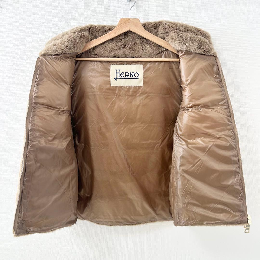 美品✨HERNO ヘルノ　エコファーダウンベスト　ベージュ　42 2