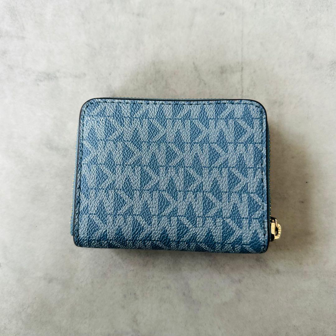 MICHAEL KORS JET SET TRAVEL 三つ折り財布 青系 2