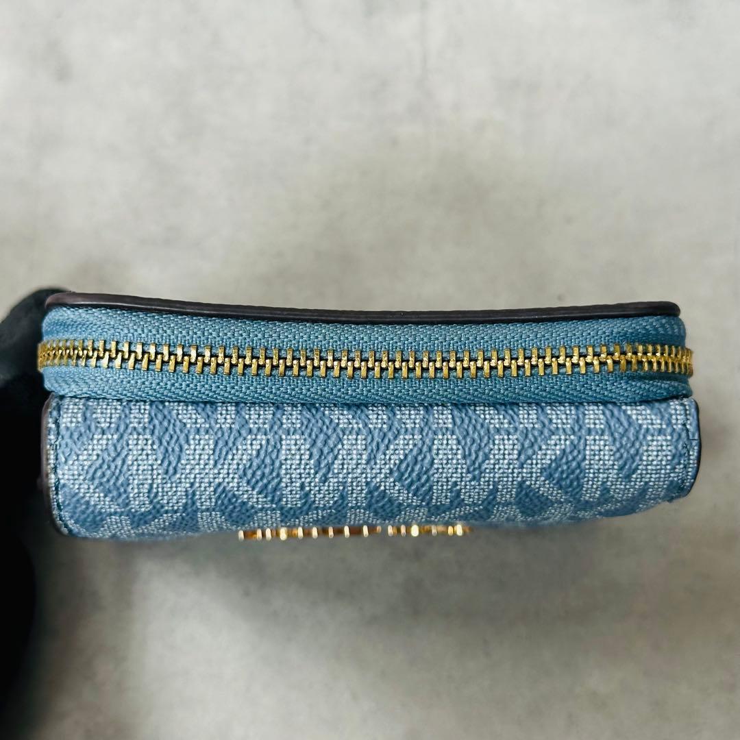 MICHAEL KORS JET SET TRAVEL 三つ折り財布 青系 11