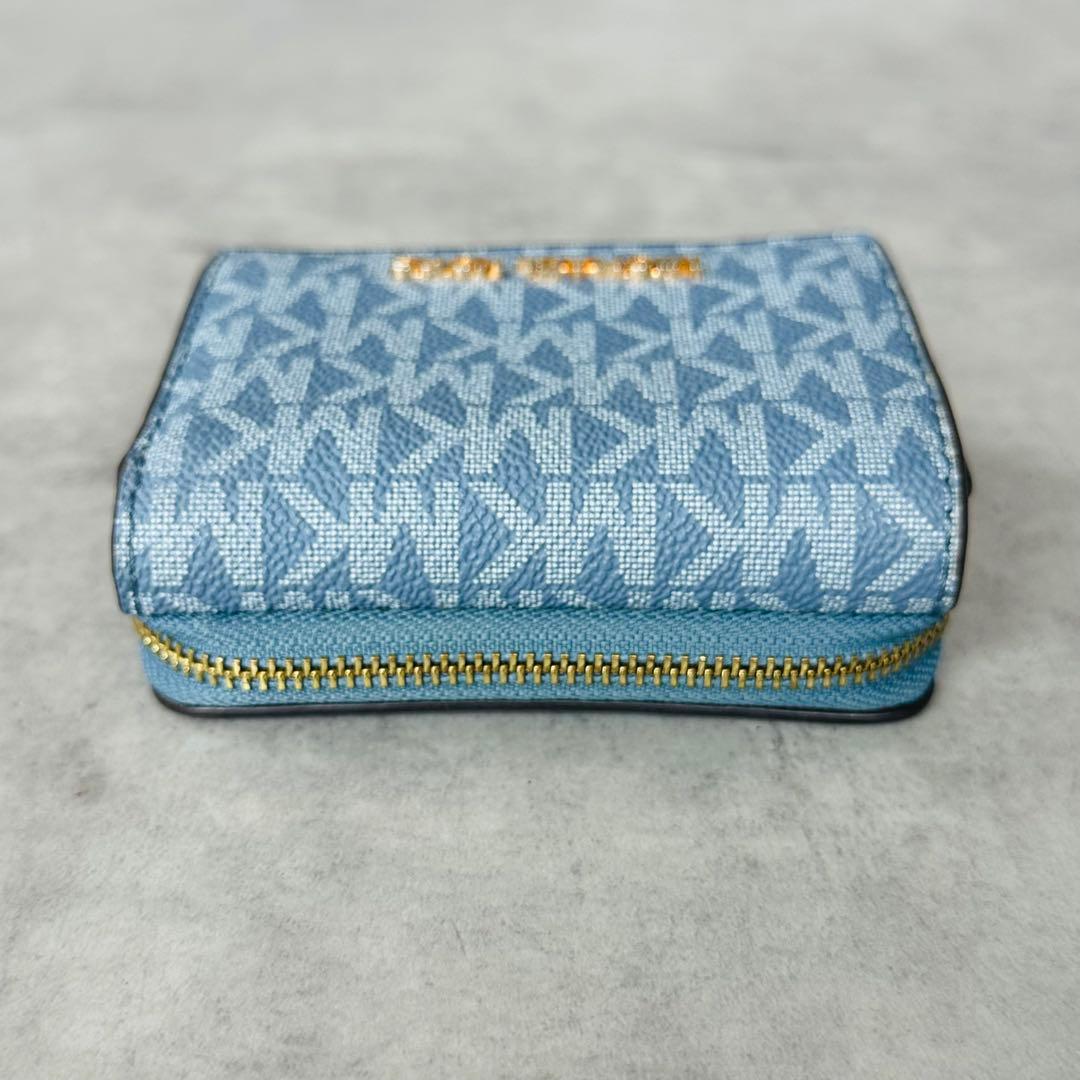 MICHAEL KORS JET SET TRAVEL 三つ折り財布 青系 4