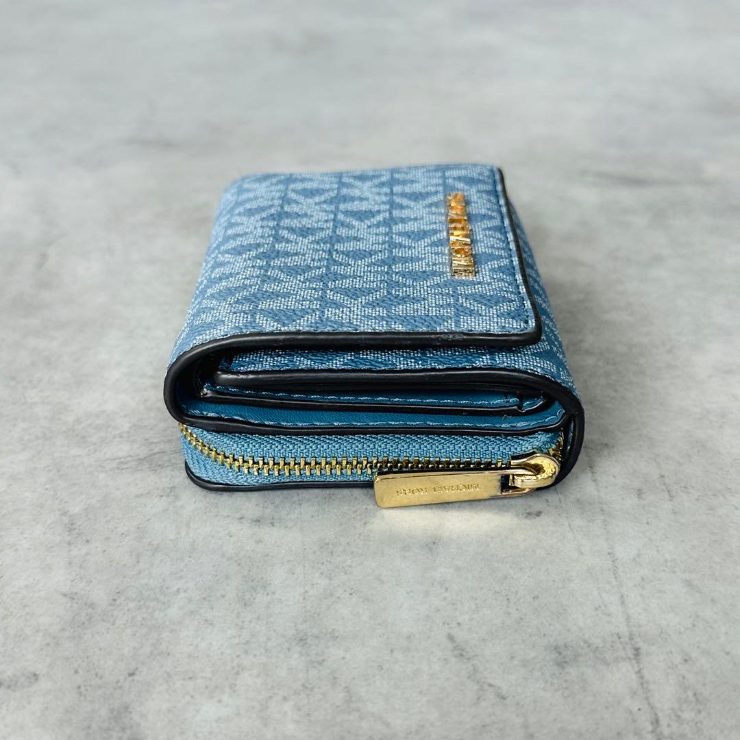 MICHAEL KORS JET SET TRAVEL 三つ折り財布 青系 6