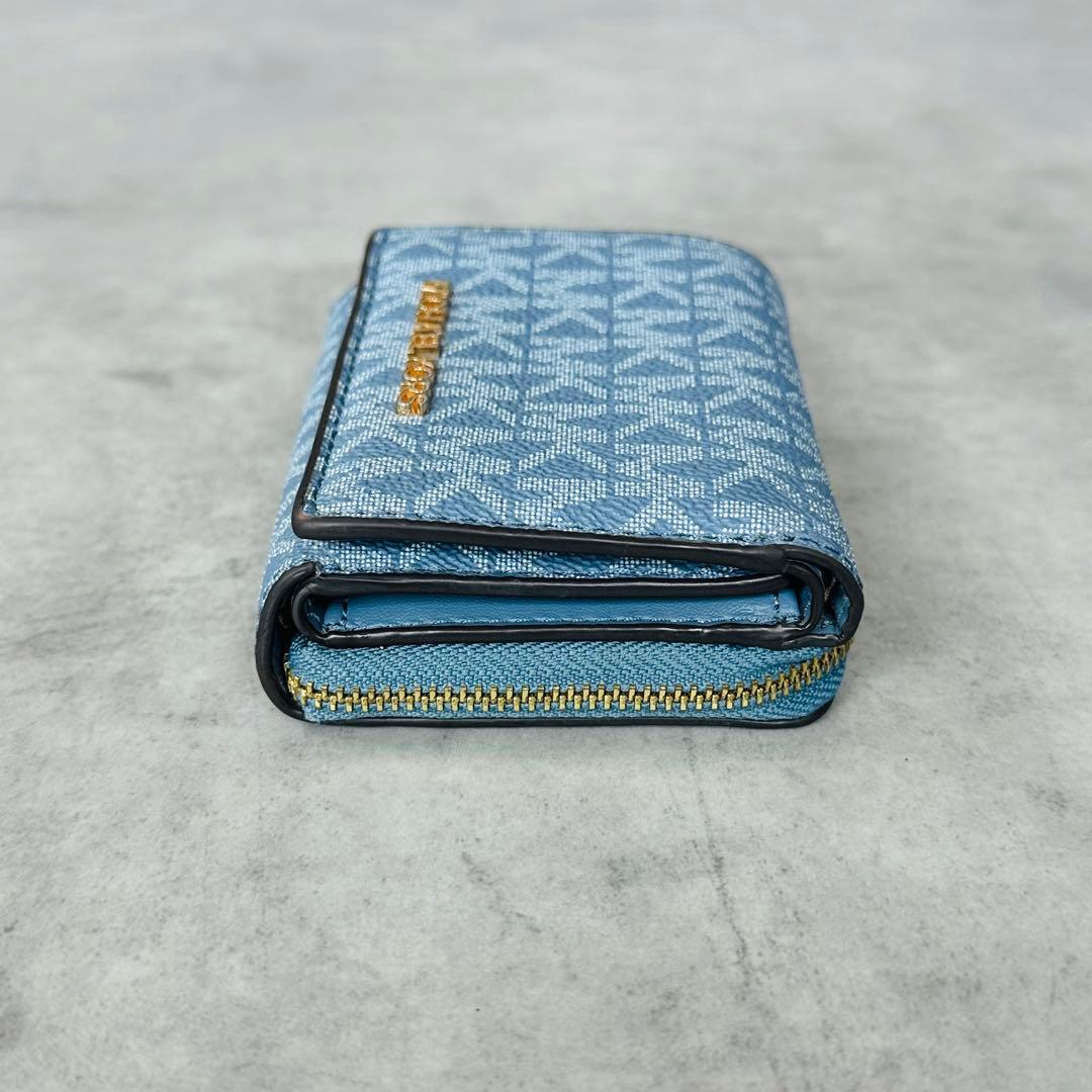 MICHAEL KORS JET SET TRAVEL 三つ折り財布 青系 7