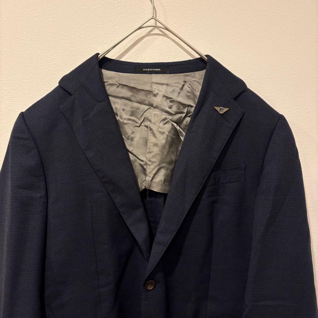 カシヤマ テーラードジャケット スーツ ネイビー メンズ L ビジネス 2