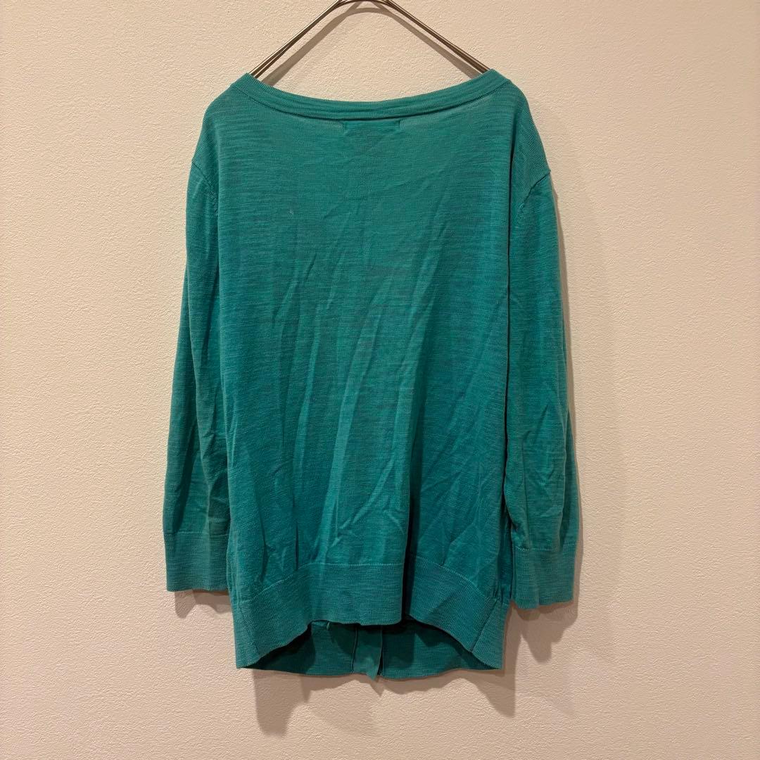 バナナリパブリック カーディガン 七分袖 薄手 グリーン 羽織り シンプル S 6