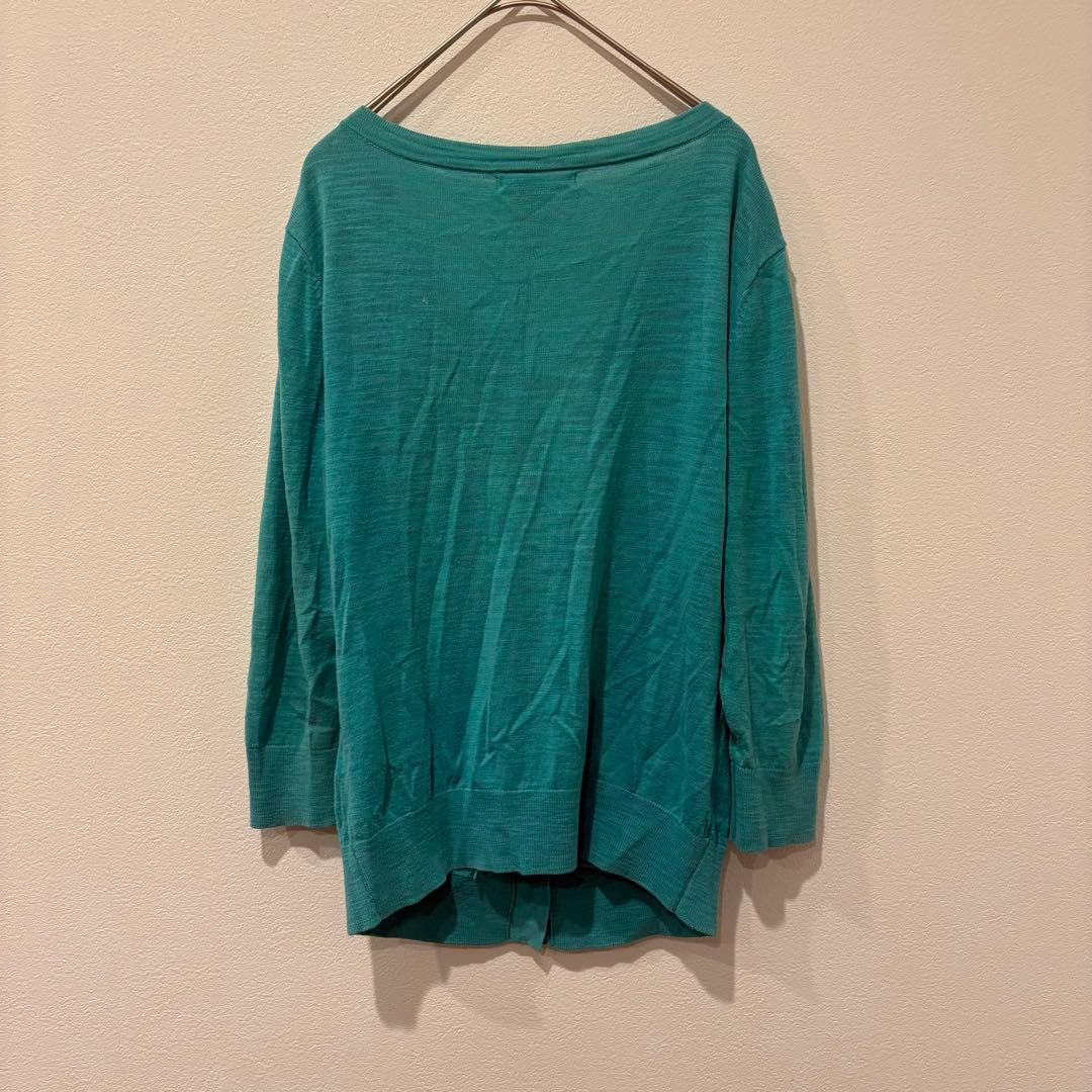 バナナリパブリック カーディガン 七分袖 薄手 グリーン 羽織り シンプル S 7