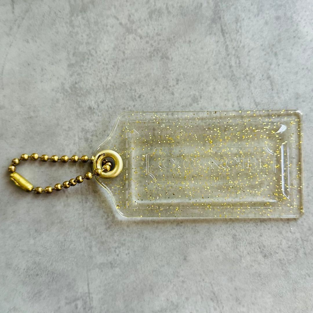 COACH poppy hangtag charm glitter GOLD ③