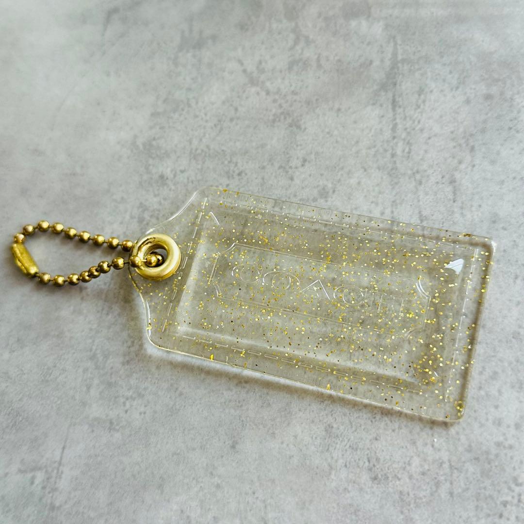 COACH poppy hangtag charm glitter GOLD ③ 2