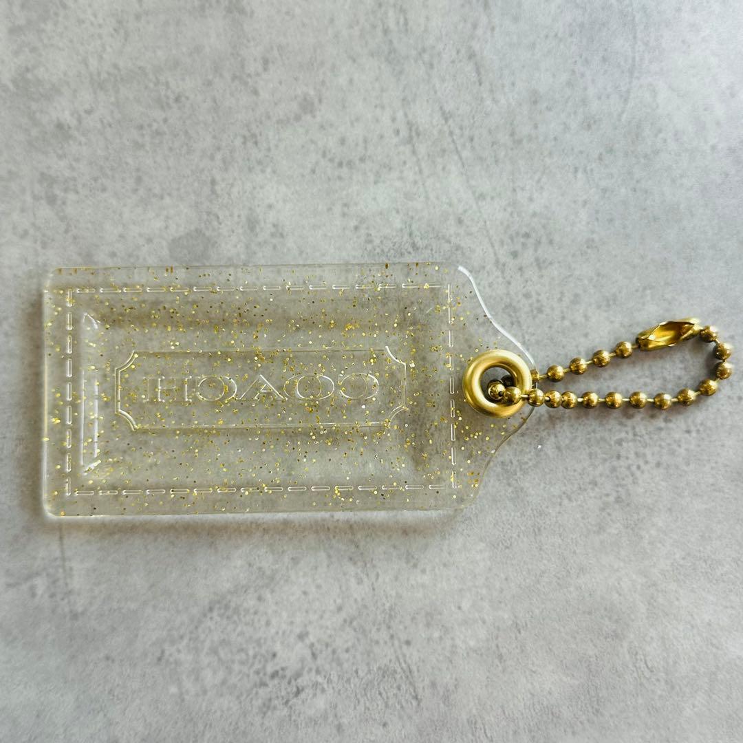 COACH poppy hangtag charm glitter GOLD ③ 3