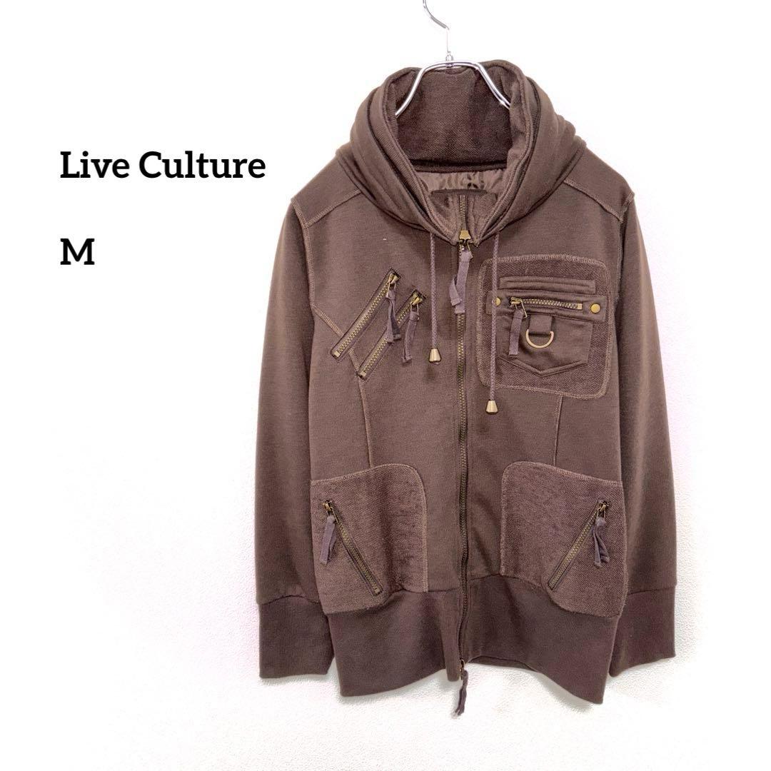 Live Culture ブラウン ミリタリージャケット M Y2K d678
