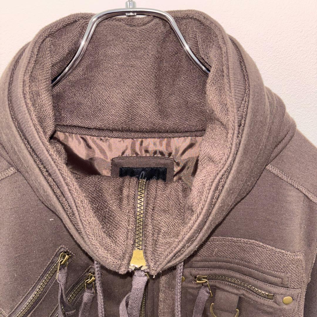 Live Culture ブラウン ミリタリージャケット M Y2K d678 3