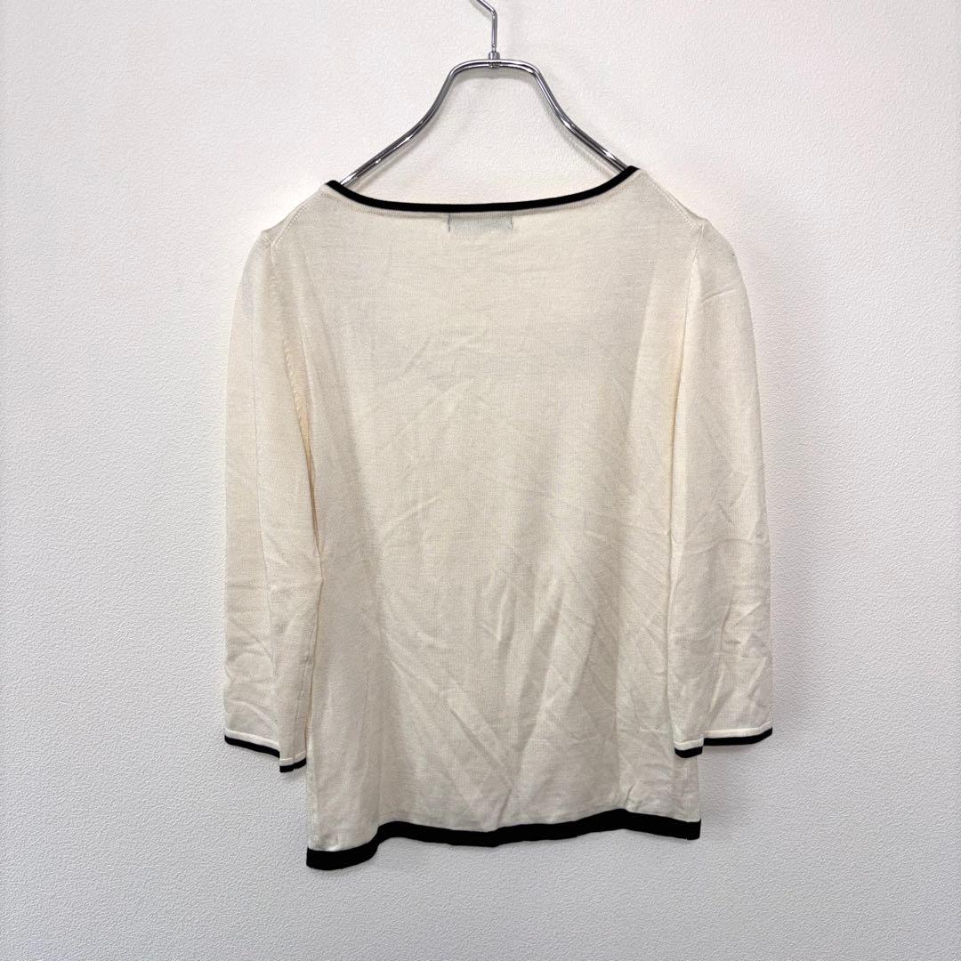 COMME CA ISM スクエアネックニット Mサイズ アイボリーd696 12