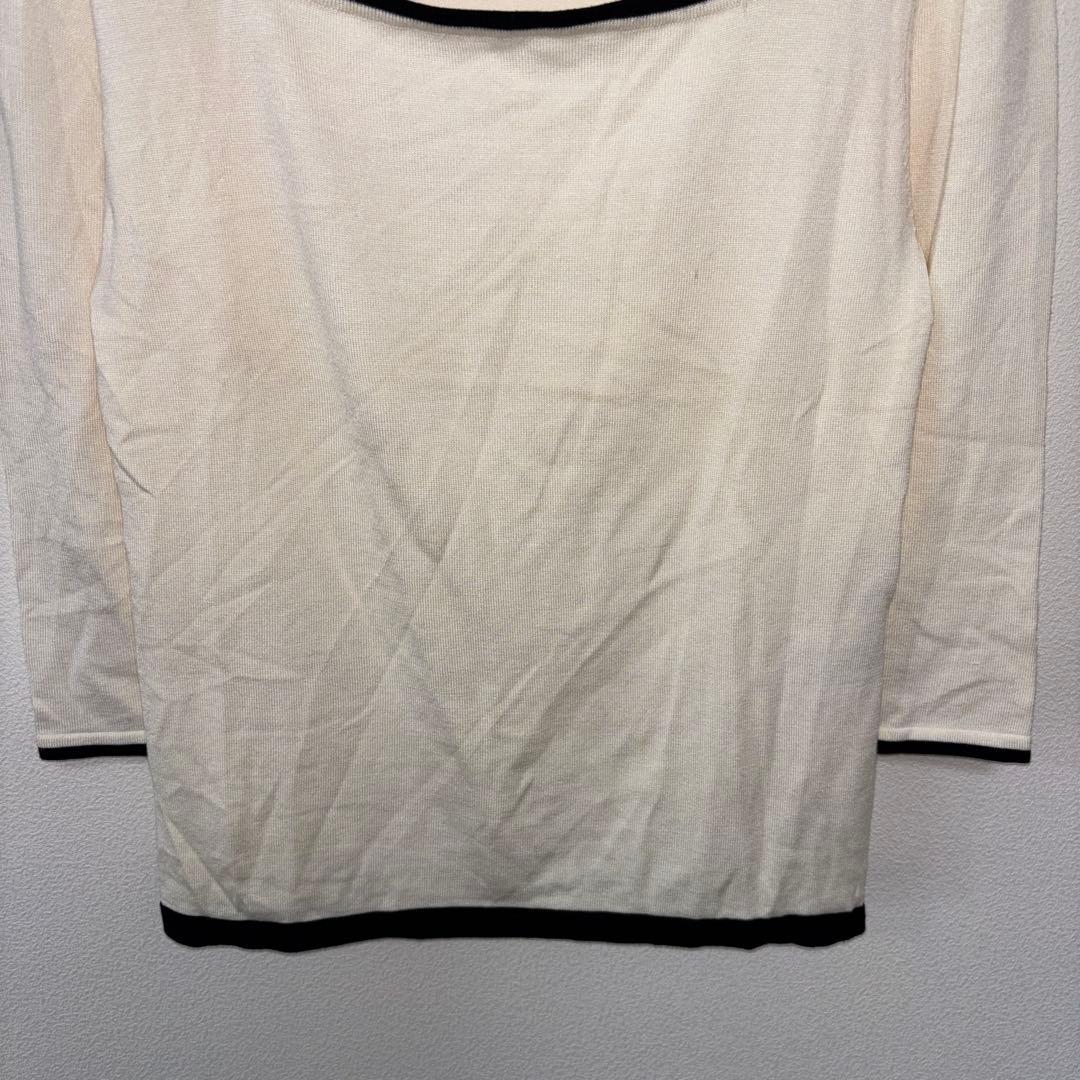 COMME CA ISM スクエアネックニット Mサイズ アイボリーd696 10