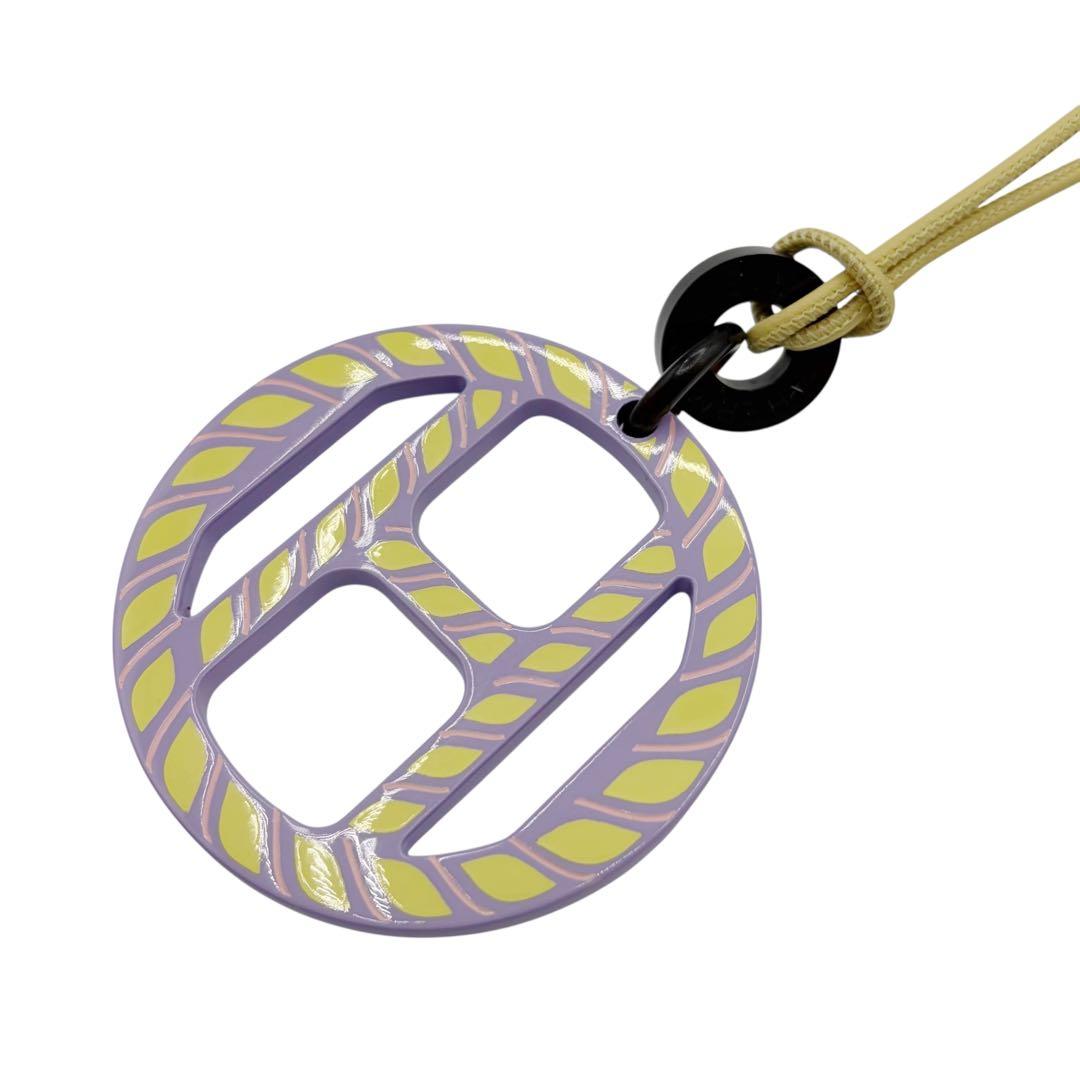 ⭐️ほぼ未使用⭐️エルメス ネックレス Hエキップ パープル×イエロー 4