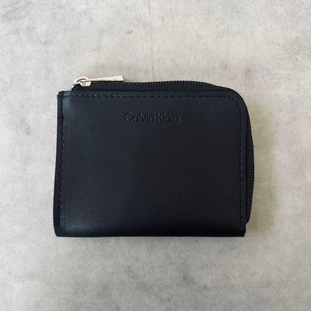 Calvin Klein レザー　L字ファスナー　コインケース　小銭入れ　黒