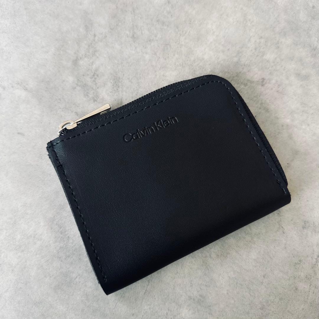 Calvin Klein レザー　L字ファスナー　コインケース　小銭入れ　黒 3