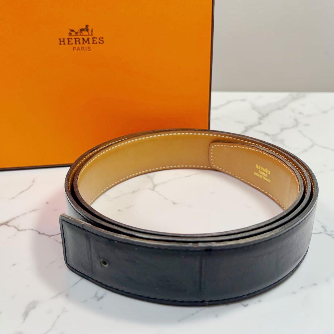 ⭐️良品⭐️ エルメス レザー ベルト 100 ブラック ブラウン