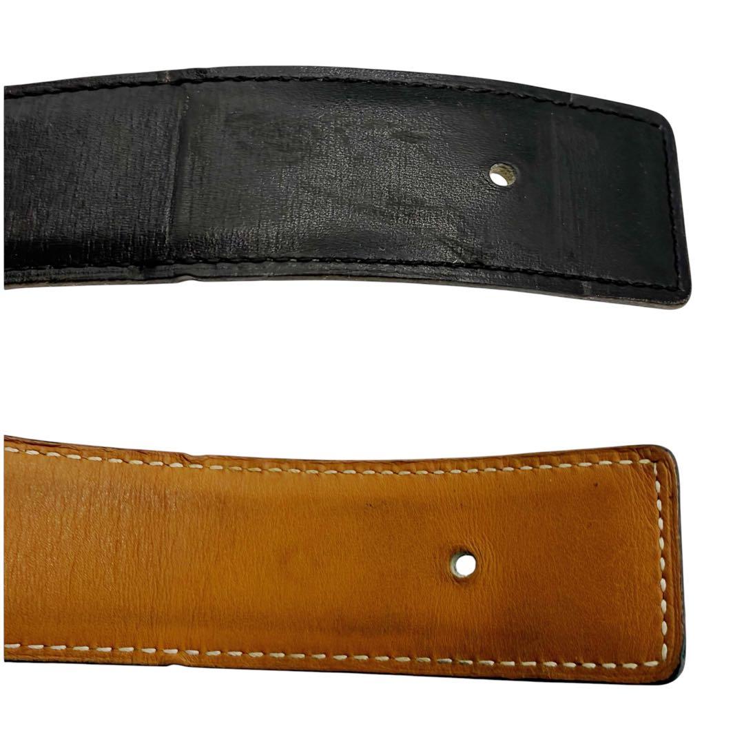 ⭐️良品⭐️ エルメス レザー ベルト 100 ブラック ブラウン 9