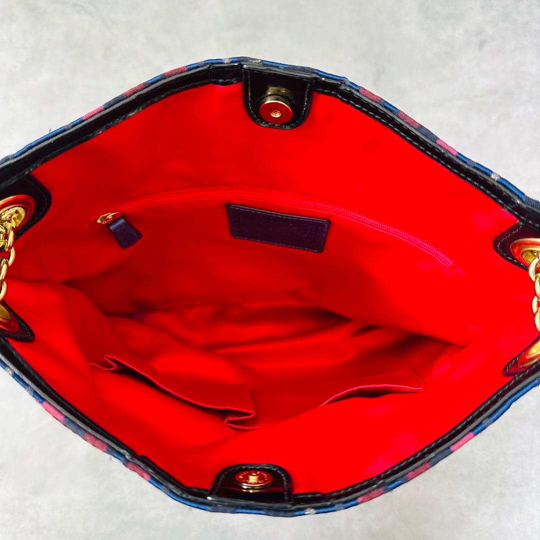 Y2K COACH Check Signature Chain 3way Bag 14