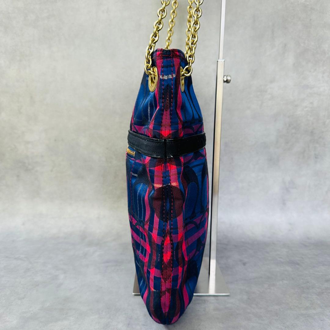 Y2K COACH Check Signature Chain 3way Bag 7