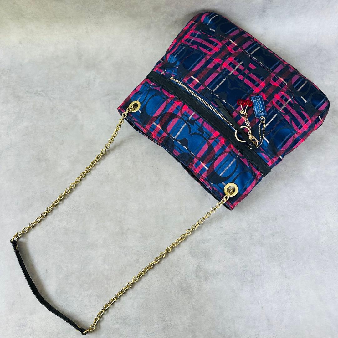 Y2K COACH Check Signature Chain 3way Bag 8