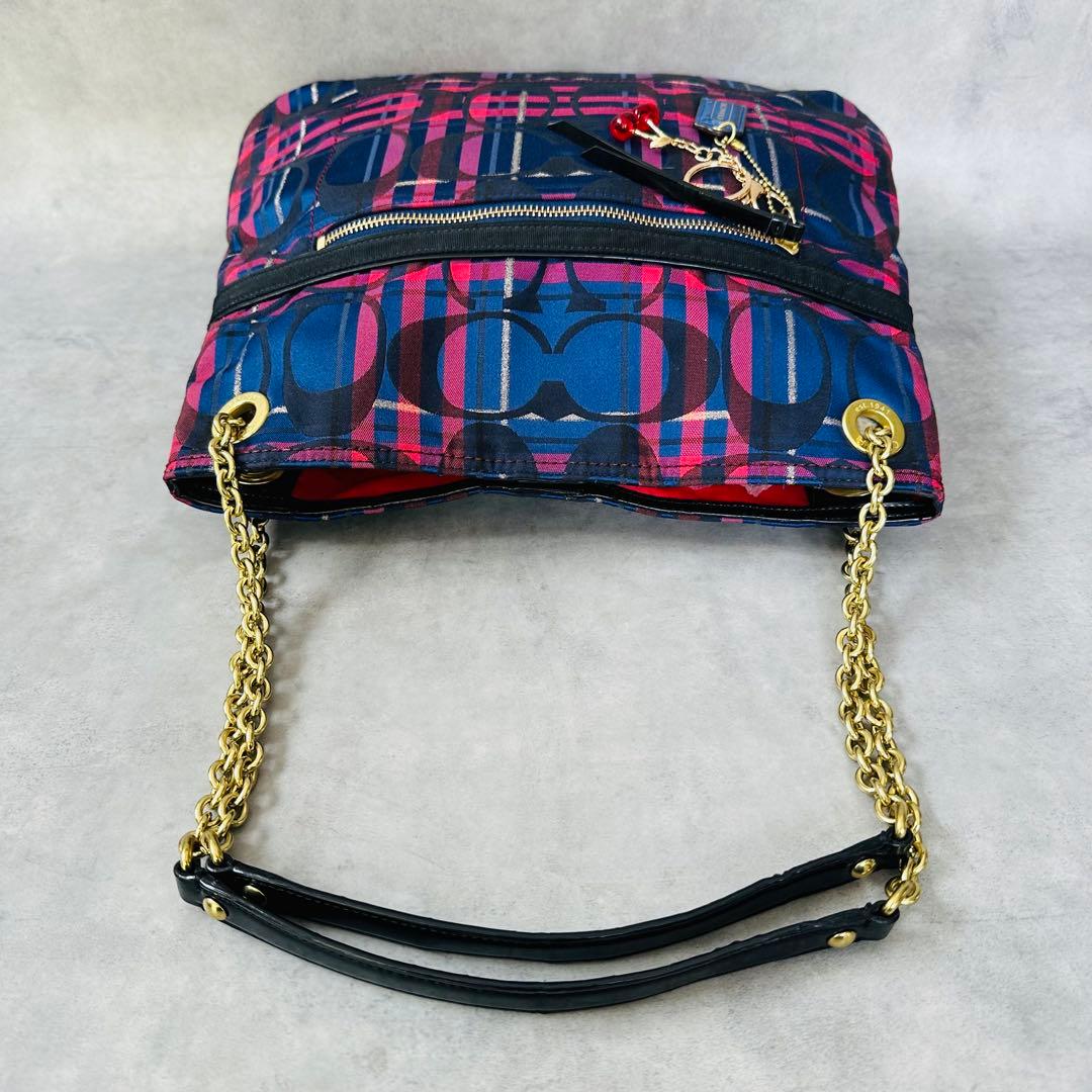 Y2K COACH Check Signature Chain 3way Bag 10