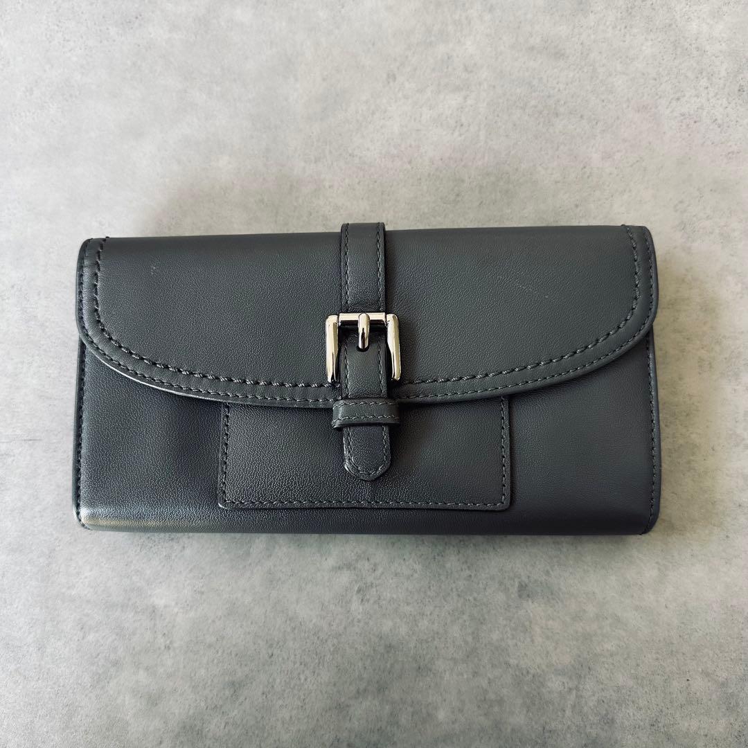 COACH ソーホー レザー スリム エンベロープ ウォレット　長財布　グレー