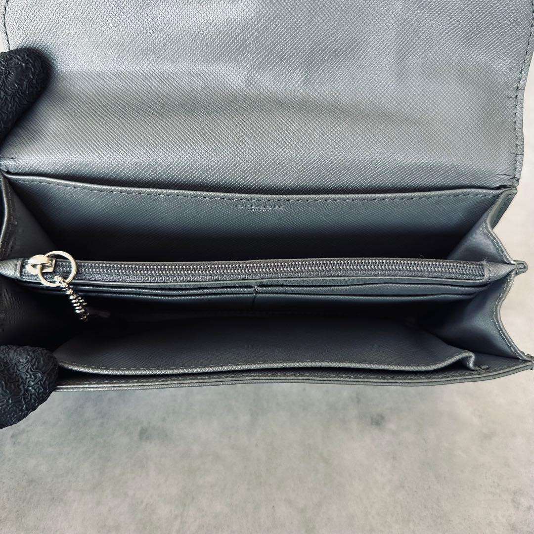 COACH ソーホー レザー スリム エンベロープ ウォレット　長財布　グレー 11