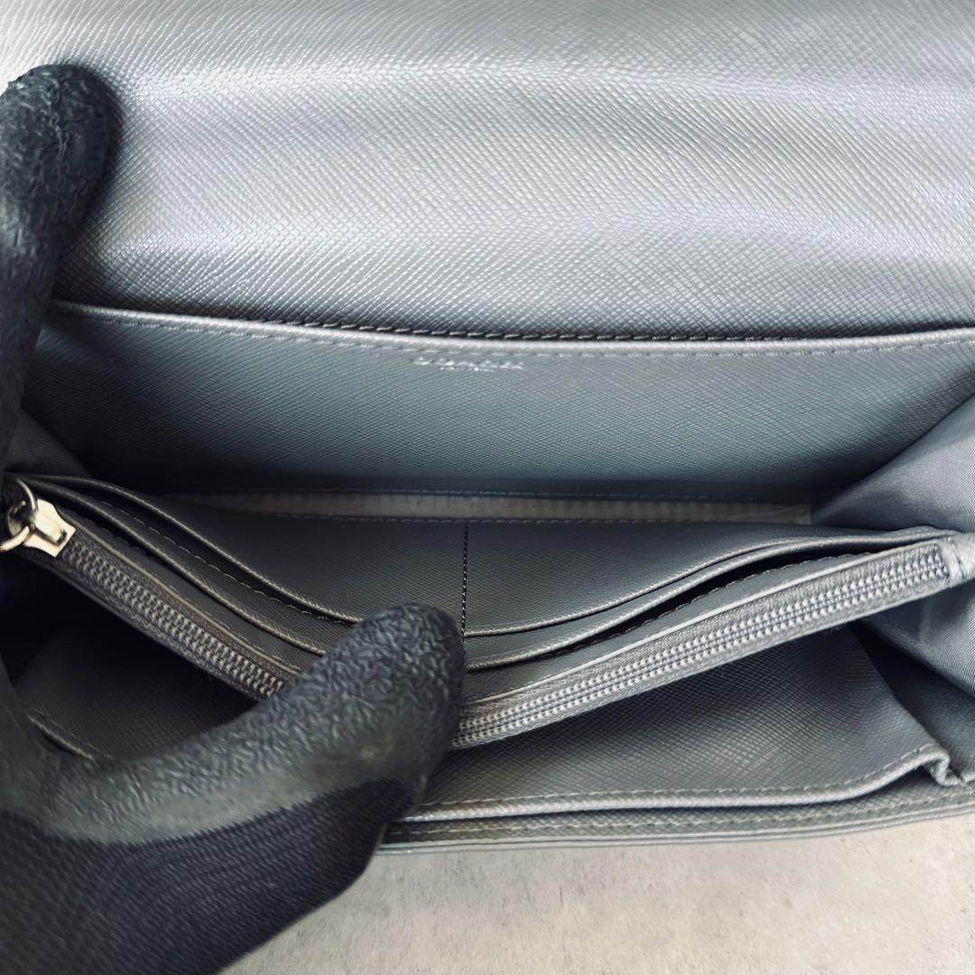 COACH ソーホー レザー スリム エンベロープ ウォレット　長財布　グレー 14