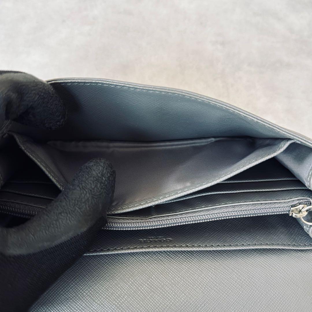 COACH ソーホー レザー スリム エンベロープ ウォレット　長財布　グレー 15